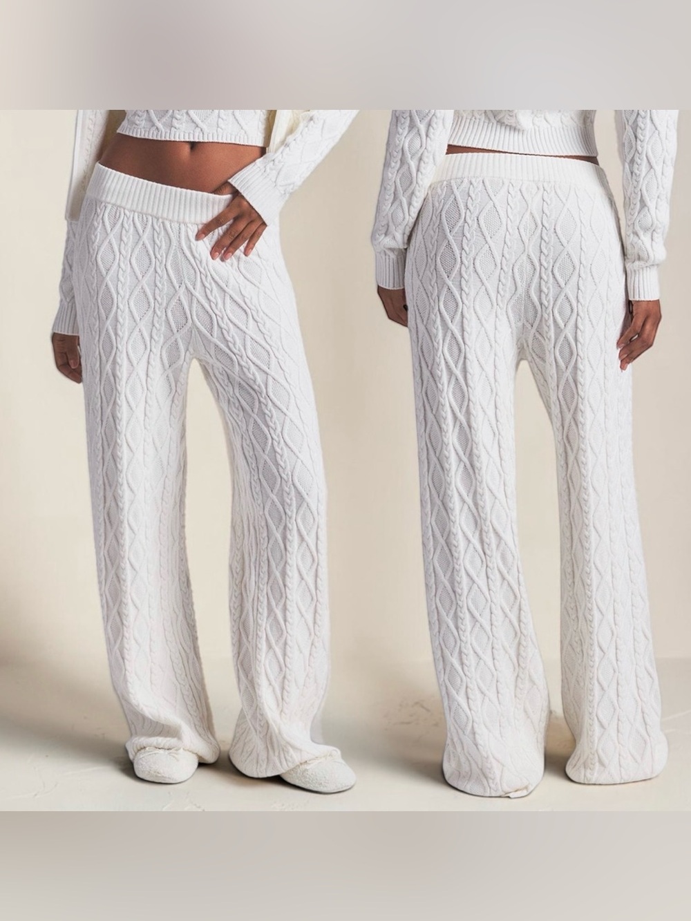 SKIMS Snow Bunny Straight Leg Pants | Ivory | M | NWT ❄️🤍